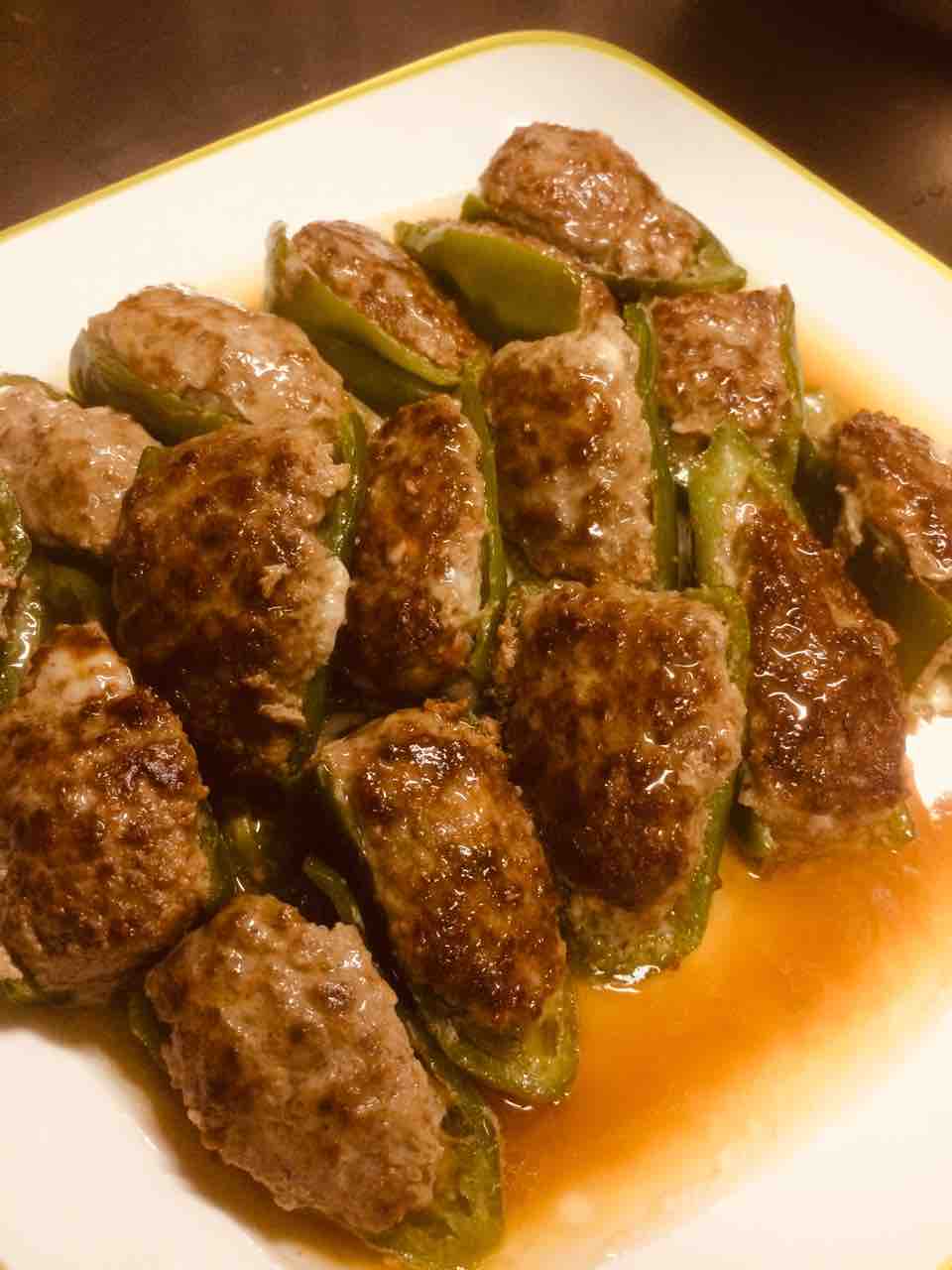 飯テロ ピーマン肉詰め 0時のお知らせ Ku 料理ダイアリー