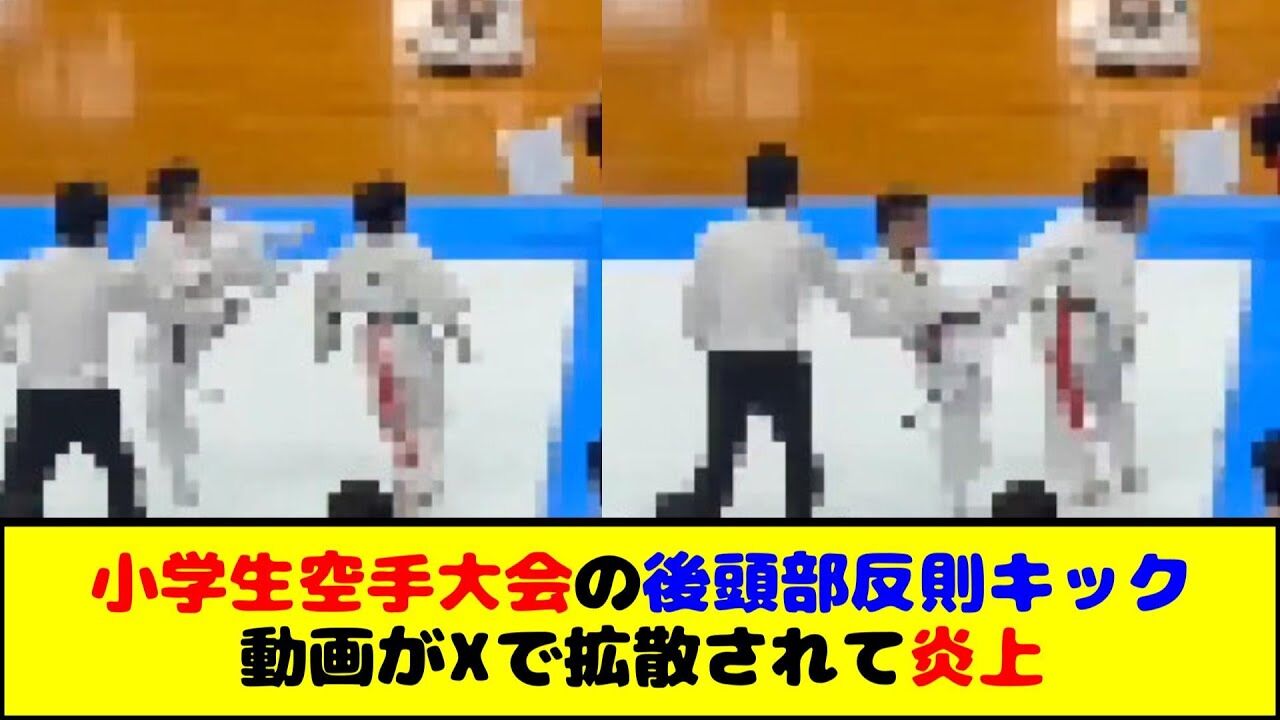 【ふざけんじゃねぇ！】小学生の空手大会で後ろから蹴り！動画拡散で波紋、蹴った側「主審は試合を止めていない」「悪気まったくなかった」