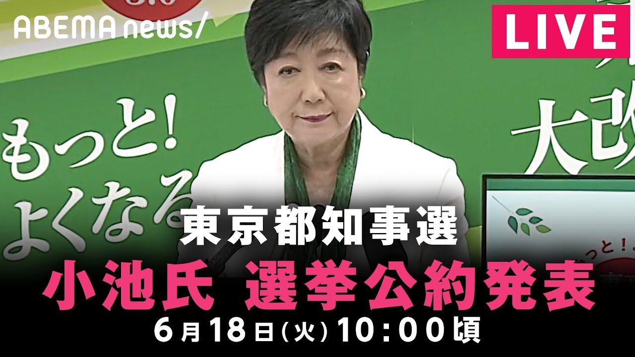 小池百合子都知事…公約発表　保育料無償化の拡大や無電柱化