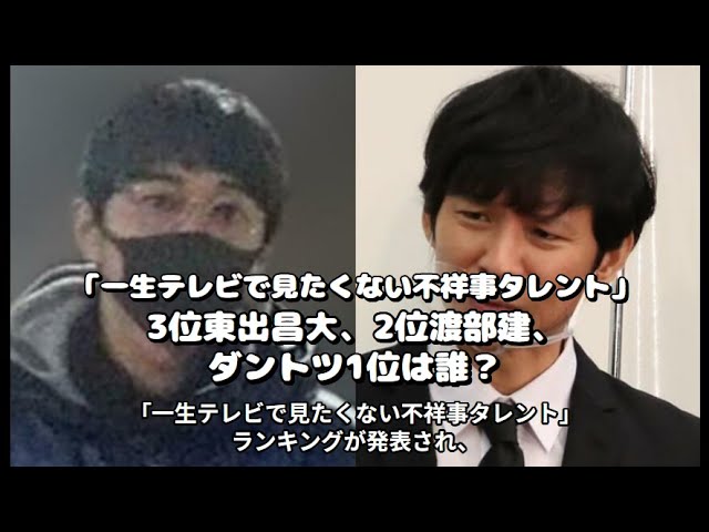 【テレビ】一生見たくない不祥事タレント3位東出昌大、2位渡部建、ダントツ1位の俳優は？  [愛の戦士★]