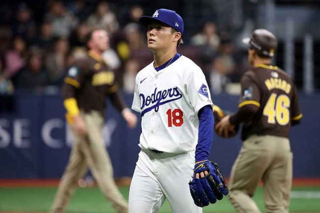 【MLB】ドジャース・山本由伸、衝撃の1回5失点KO　「信じがたい光景だ」「ショックでかい」「まじか…」 ファン驚愕  [jinjin★]