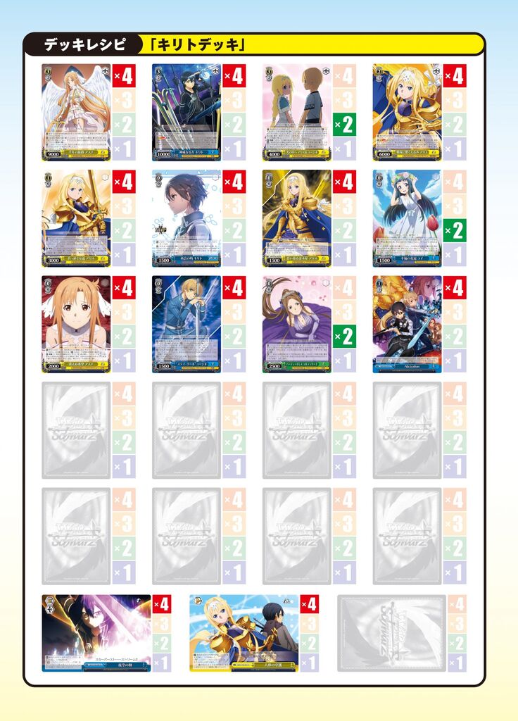 WS- Anime SAO 10th anniversary (Official deck list) : Freedomduoの