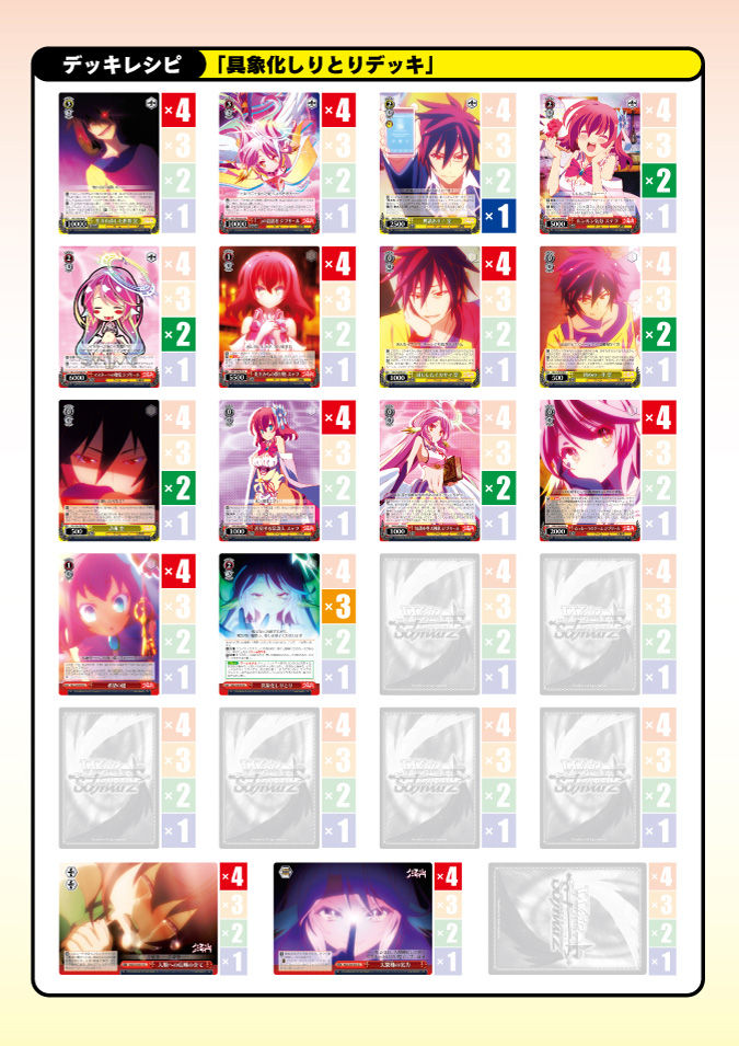 WS- No Game No Life (Official deck list) : Freedomduoの
