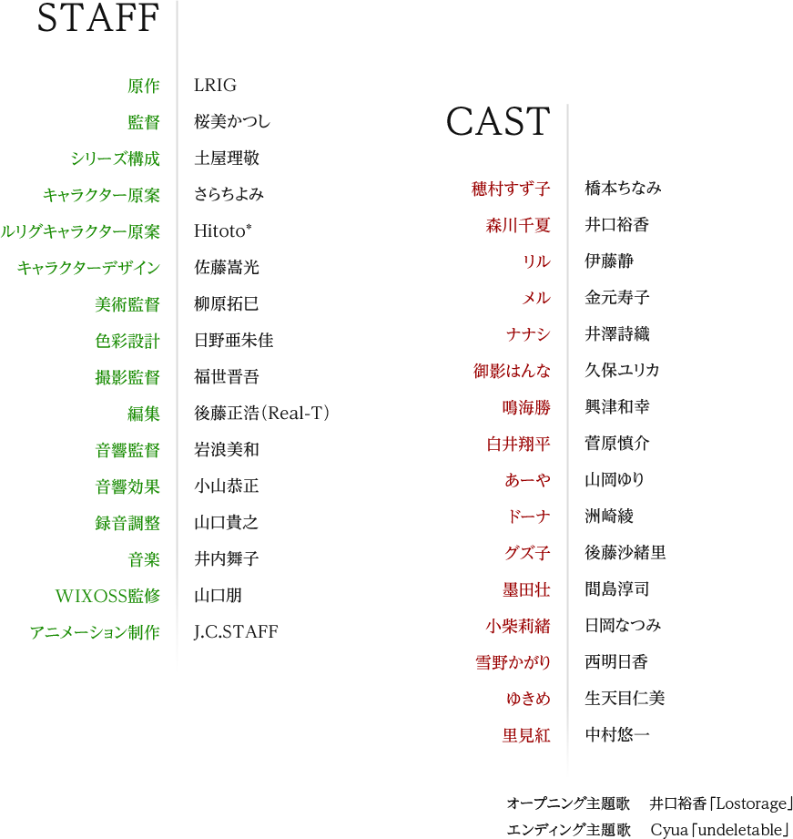 Lostorage incited WIXOSS anime : FreedomduoのCardGame<D>