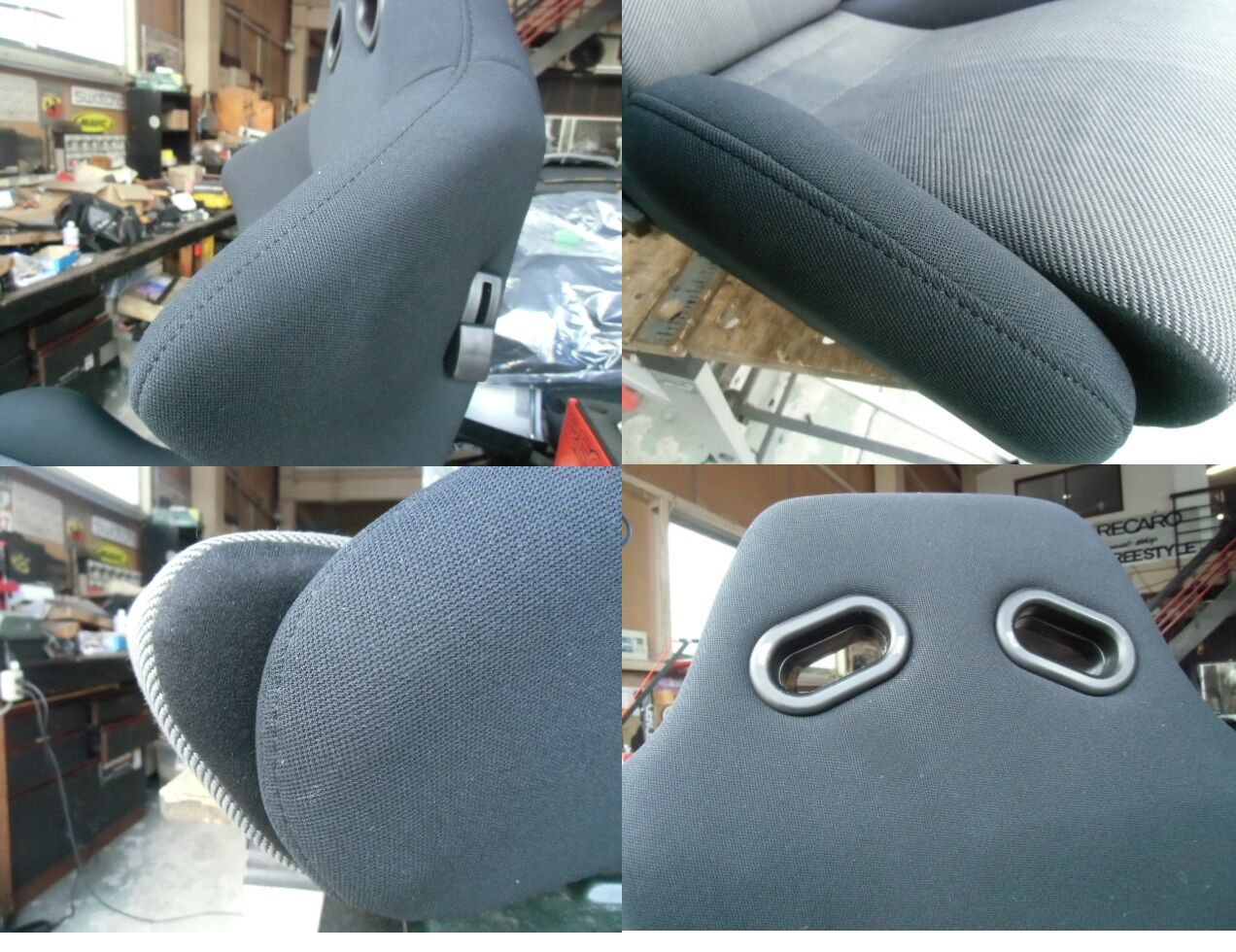 美品】レカロ RECARO SR-3 2脚セット 張替え 張り替え 白×黒フェイク 