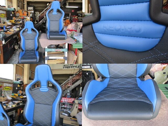 レカロ スポーツスター リミテッドエディーション933 青モカ レザー 2 