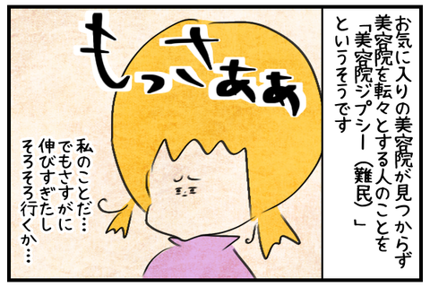 お気に入りの美容院が見つからず美容院を転々とする人のことを「美容院ジプシー」と呼ぶそうです。私のことだ。