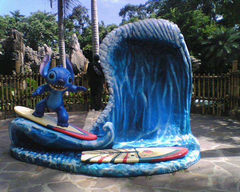 陶器製 スティッチ 波乗り飾り 鯉のぼり サーフィン ディズニー リロ