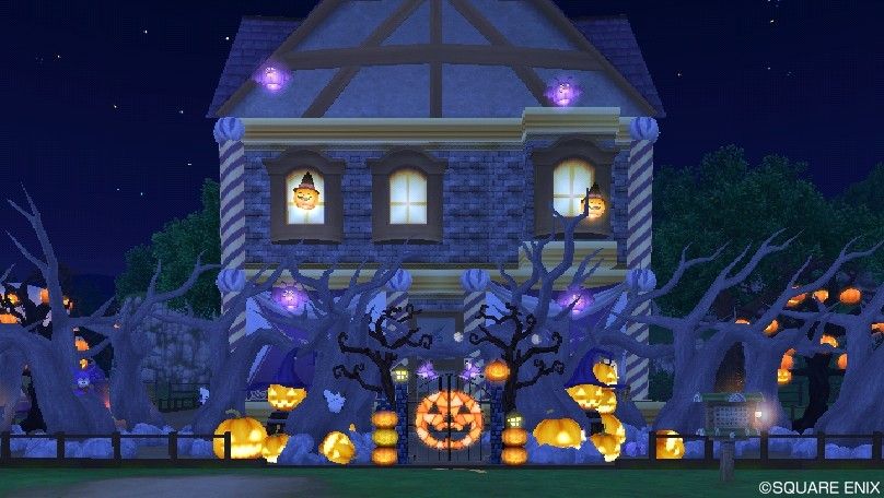 ハウジング紹介 テーマは モンスター達とハロウィン オレンジの空