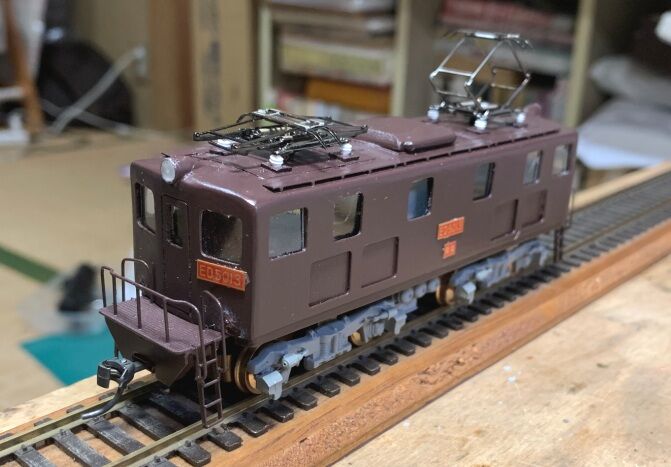 歌川模型 東武鉄道 ED5010 私鉄電気機関車 ペーパーキッドシリーズ デッキバラ UTAGAWA MODEL アンティーク 模型 レトロ 昭和 ジャンク 歌川模型 東武鉄道ED5010 ペーパーキットシリーズ+台車(日光モデル製