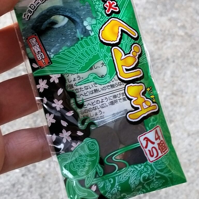 これがヘビ花火だ フリースペース 寺喫茶 Cafe Tera