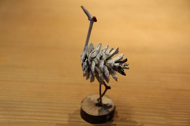 ツルとカメ 木楽クラフト教室 松ぼっくり編