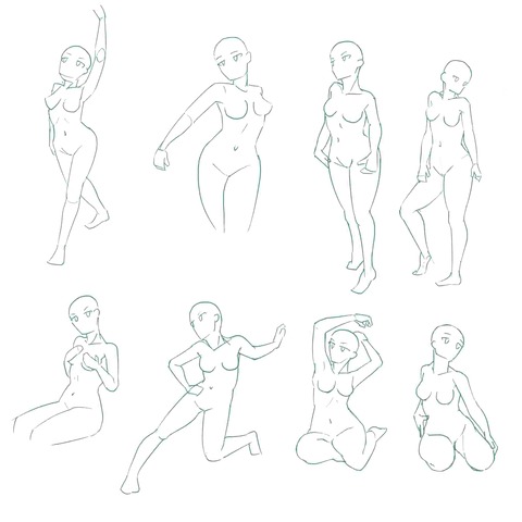 全身ポーズ女性素体