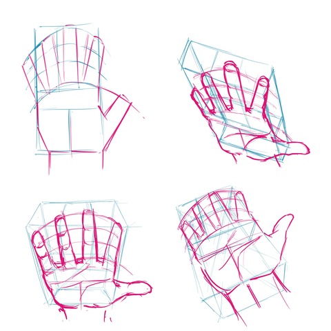 図形的なアタリで描くアタリ