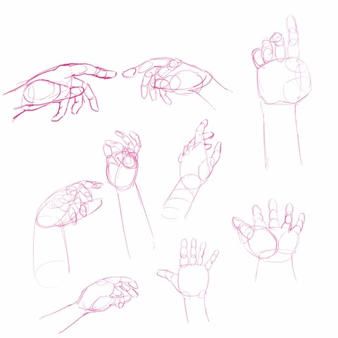 手のラフ絵