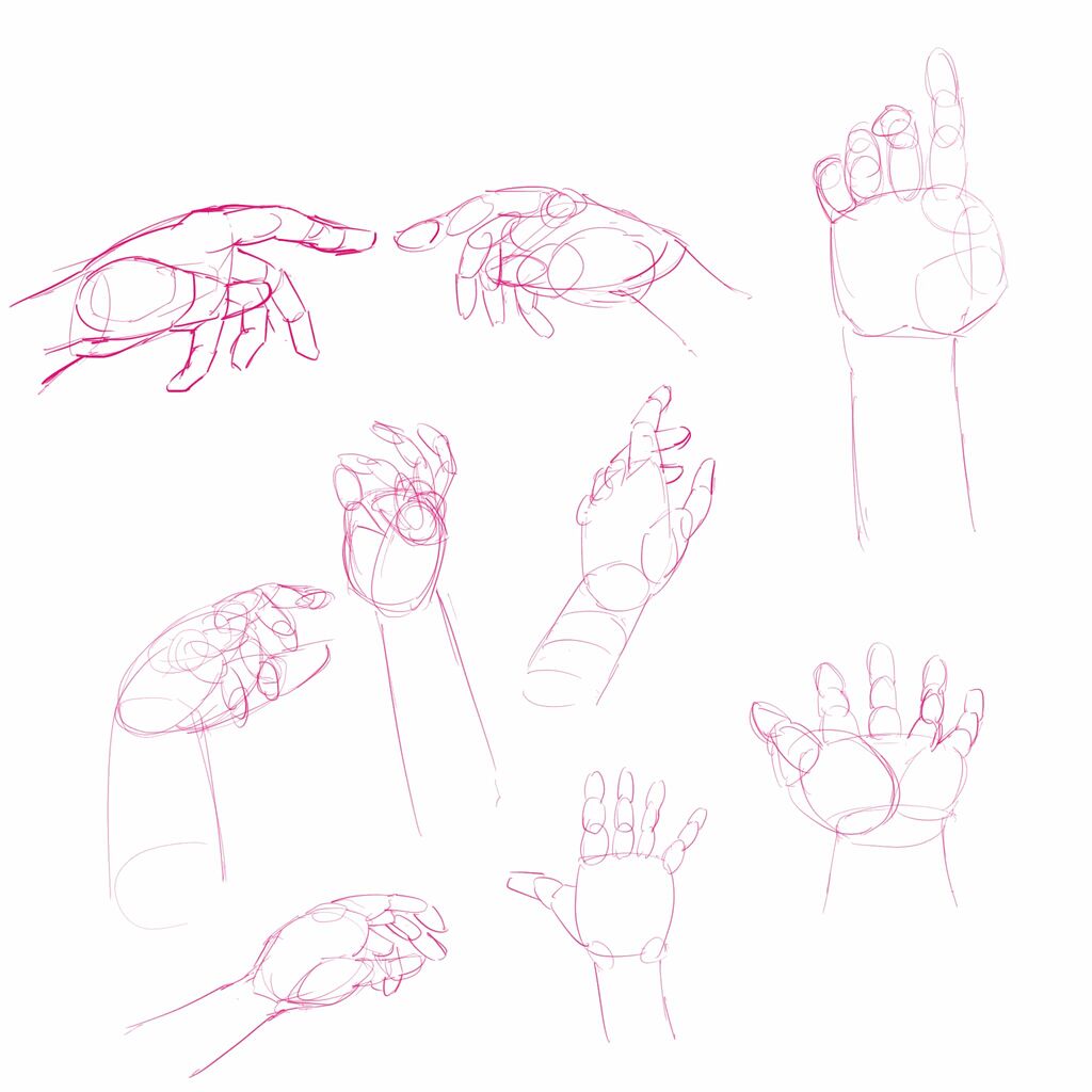 手と腕を描く練習 コタツノート イラスト練習