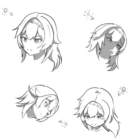 頭部のコツキャラ