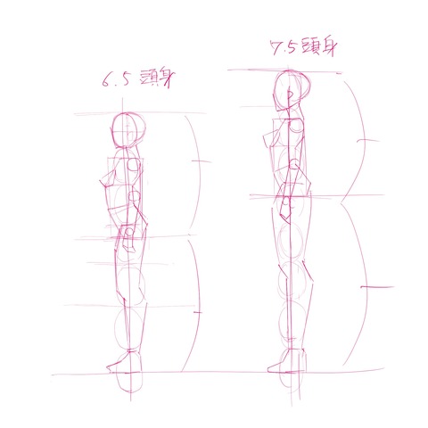 全身イラスト横アタリ