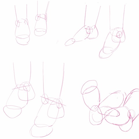 足のラフ絵
