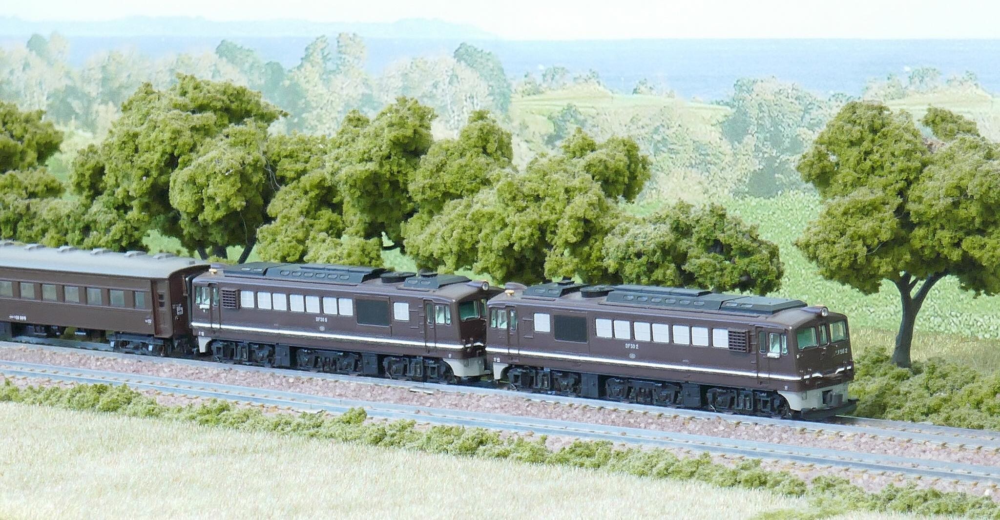 マイクロエースDF50(茶) 長野機関区 重連 : 鉄道情景草案