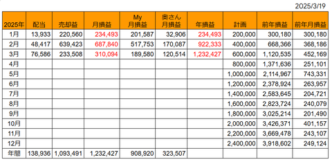 20250319月次損益推移