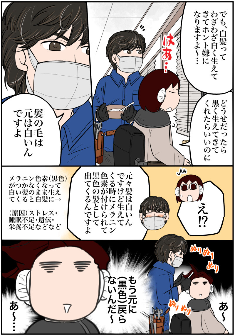 美容院行ったら 白髪の原因は のんびり夫婦の日常 大阪から長野に移住しました