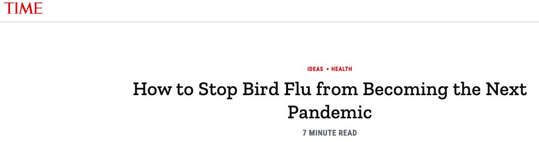 How to Stop Bird Flu from Becoming the Next Pandemic : 医学部の勉強 分子病理学 避暑地