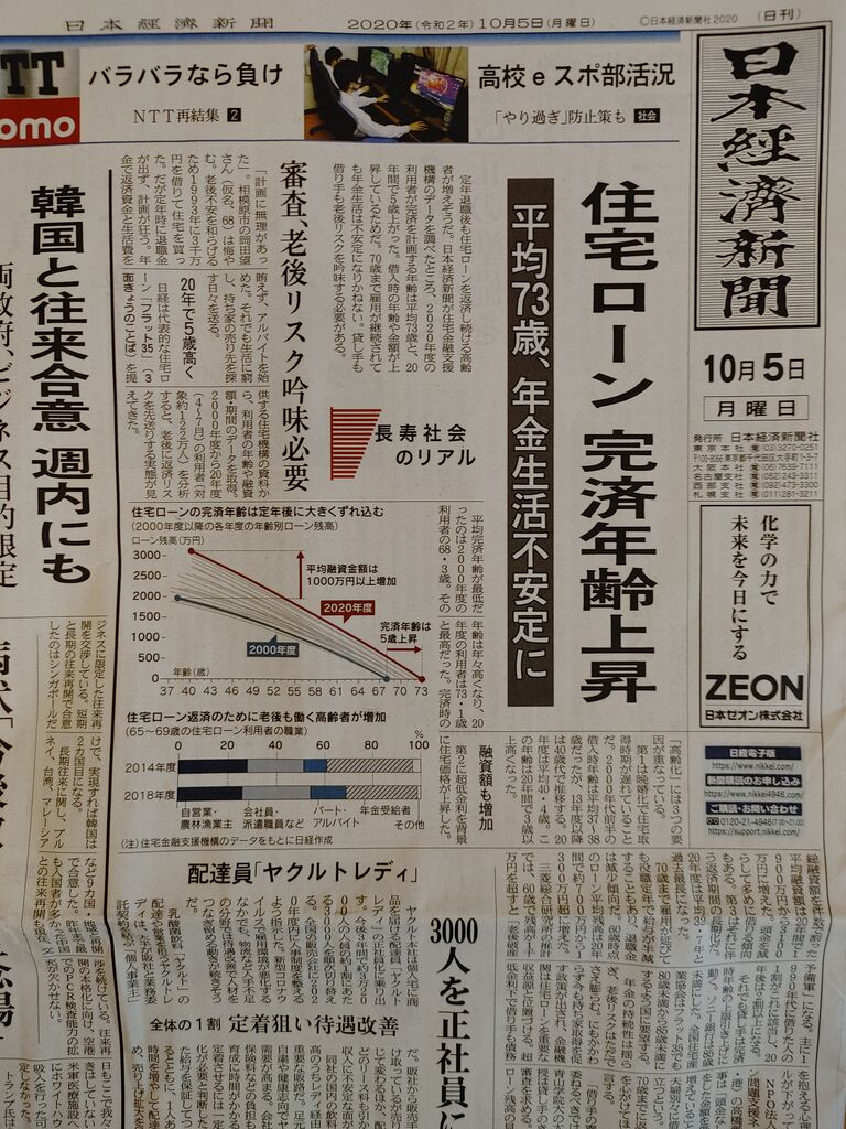 今朝 10 5 の日経一面 住宅ローン 完済年齢上昇 平均73才 年金生活苦不安定に 住宅ローンで苦しむフランチャイズオーナーも増えてます フランチャイズ地獄からの脱出 藤原義塾からの報告書 今朝 10 5 の日経一面 住宅ローン 完済年齢上昇 平均73才 年金生活苦不安定に 住宅ローンで苦しむフランチャイズオーナーも増えてます フランチャイズ地獄からの脱出 藤原義塾からの報告書