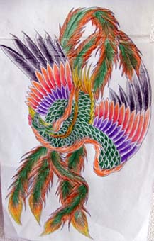 鳳凰下絵 広島タトゥー刺青 ｆｕｊｉｙａｍａ ｔａｔｔｏｏ