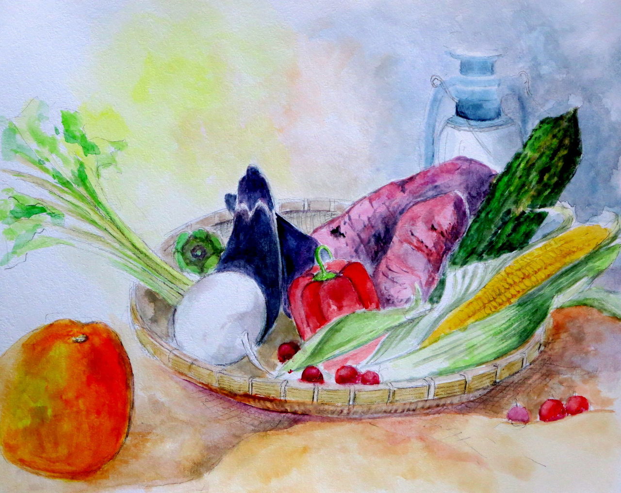 夏野菜たち Fuku San の水彩画
