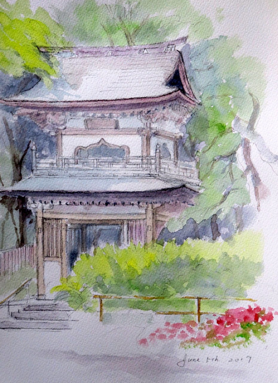 庵（浄智寺） : Fuku-san の水彩画