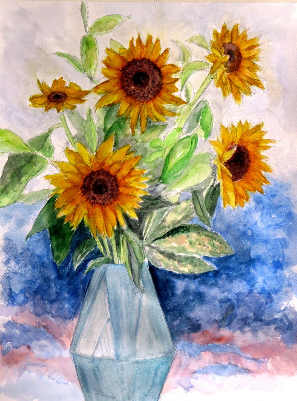 向日葵 Fuku San の水彩画 向日葵 Fuku San の水彩画