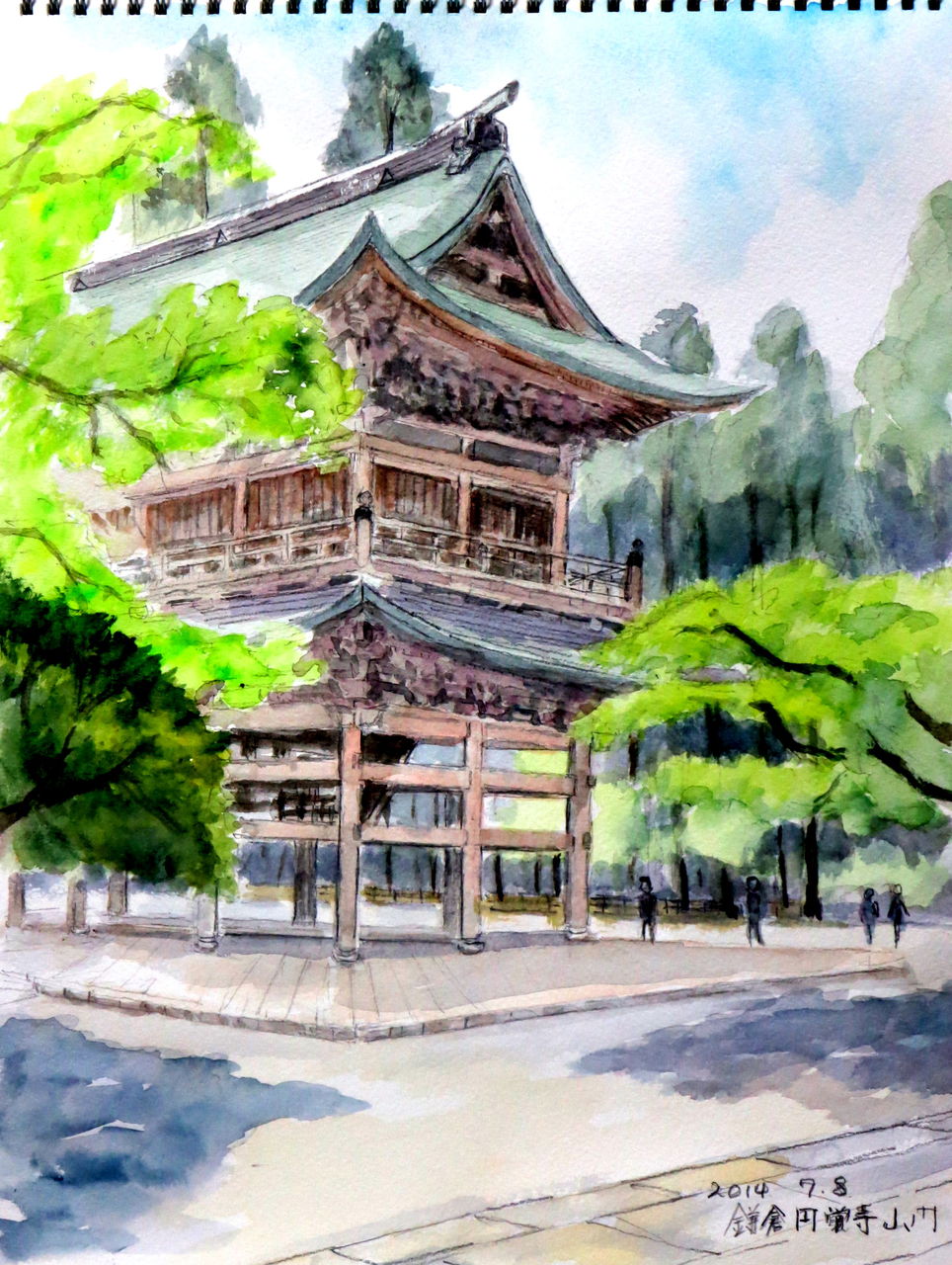 水彩画（鎌倉円覚寺）