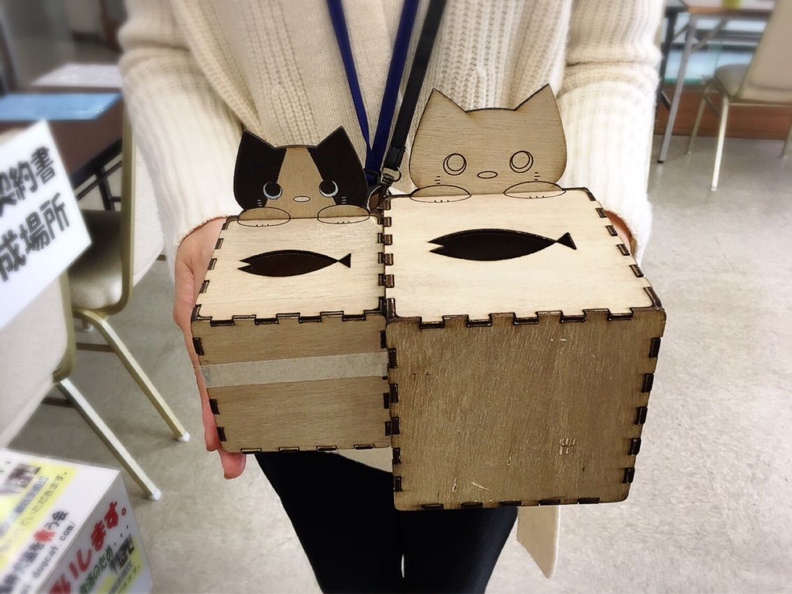 ニャンとも素敵な募金箱 大学生メンバーさんたちの活動 Npo法人 福井犬 猫を救う会