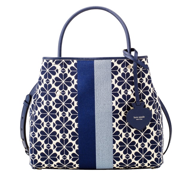 everything spade flower jacquard stripe medium tote