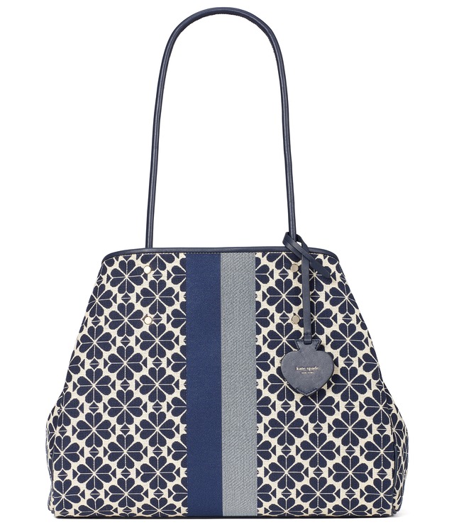 everything spade flower jacquard stripe large tote