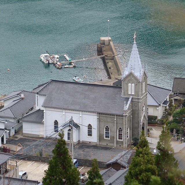 天草の崎津集落「教会の見えるチャペルの鐘展望公園」