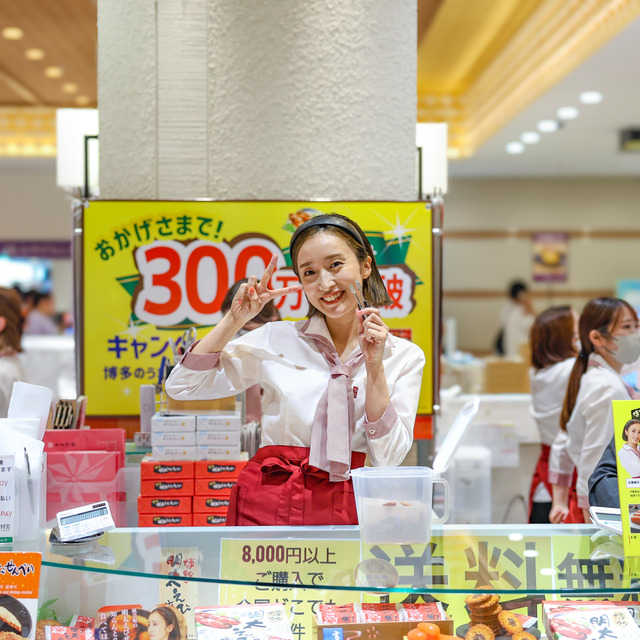 梅田彩佳さんが博多マイングで博多風美庵のトークショーに登壇