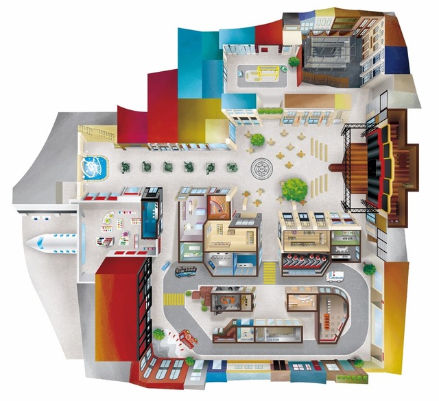 「キッザニア福岡」シティマップ1F