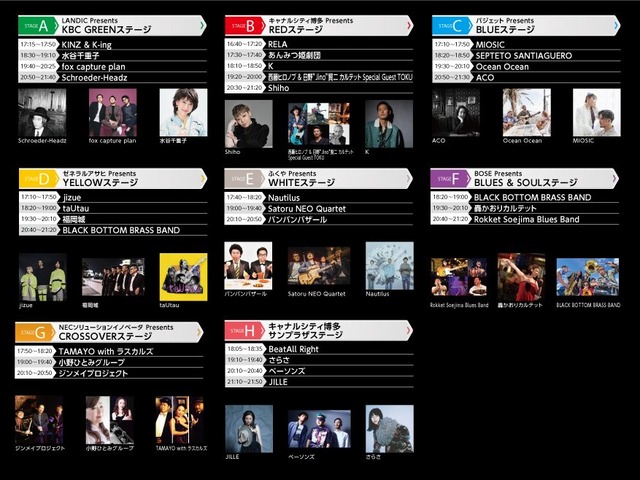 「中洲ジャズ2022」2022年9月18日（日）タイムテーブル