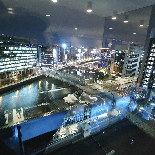 西鉄イン福岡13F「レストラン&バー ブロッソ」夜景