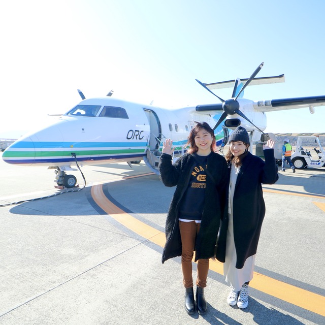ORC福岡-対馬・五島福江便で行く女子旅。機材「DHC-8-201」。