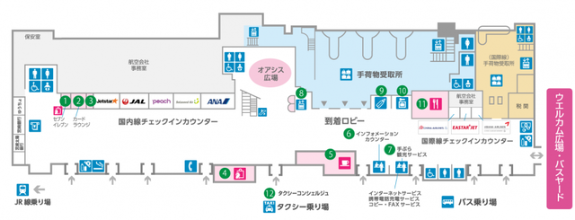 宮崎ブーゲンビリア空港1Fフロア