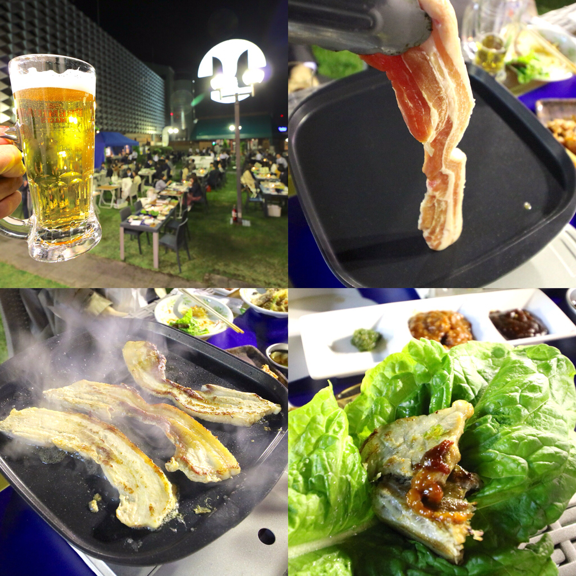 天神コアの屋上ビアガーデン17オープンレポート サムギョプサルなどアジア料理を中心に 時間制限なしの飲み食べ放題 フクオカーノ