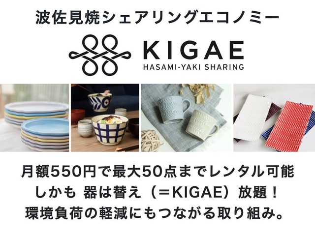 「波佐見焼シェアリングエコノミーKIGAE」クラウドファンディング