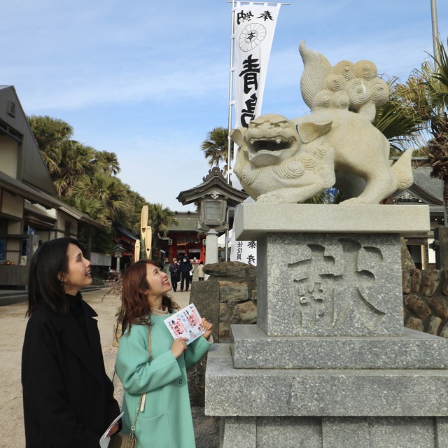 ORC福岡-宮崎便で行く女子旅。青島神社の狛犬。