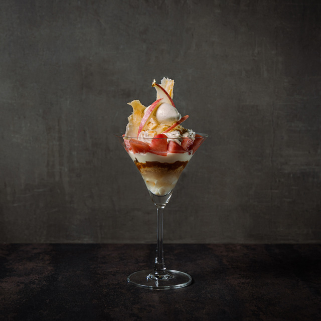 ロマンりんごとライチのアップルパイアラモードパフェ Remake easy