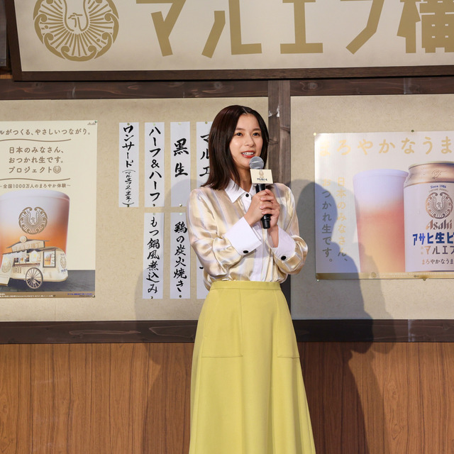 芳根京子さんが福岡で「おつかれ生です」アサヒ生ビール マルエフ