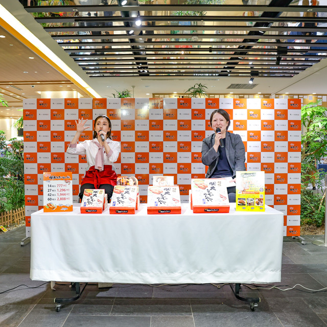 梅田彩佳さんが博多マイングで博多風美庵のトークショーに登壇