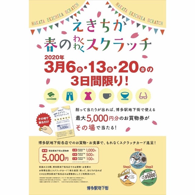 博多駅地下街「えきちか 春のわくわくスクラッチ」2020